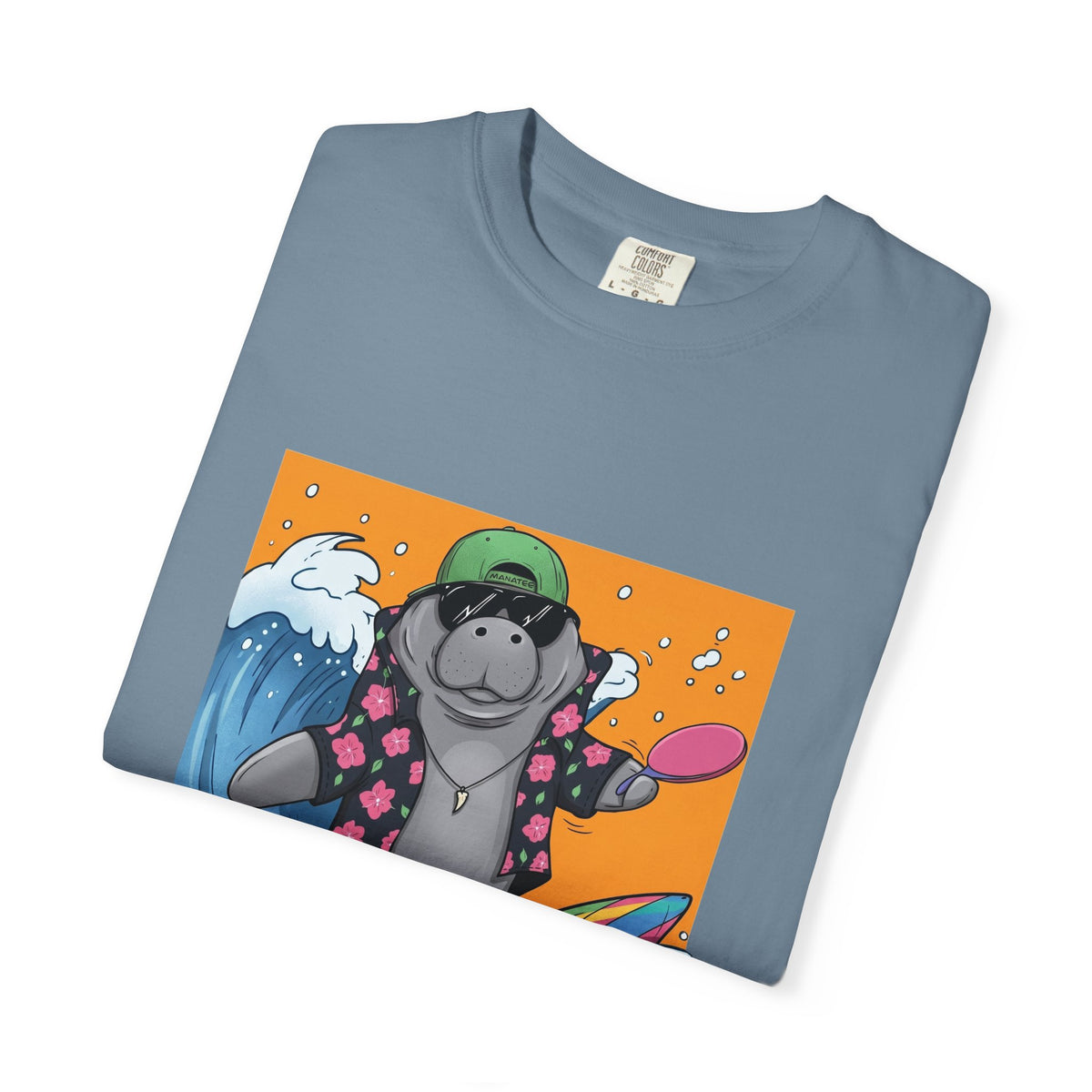 Surfing Manatee T-Shirt — 'Leonida' Graphic Beach Tee