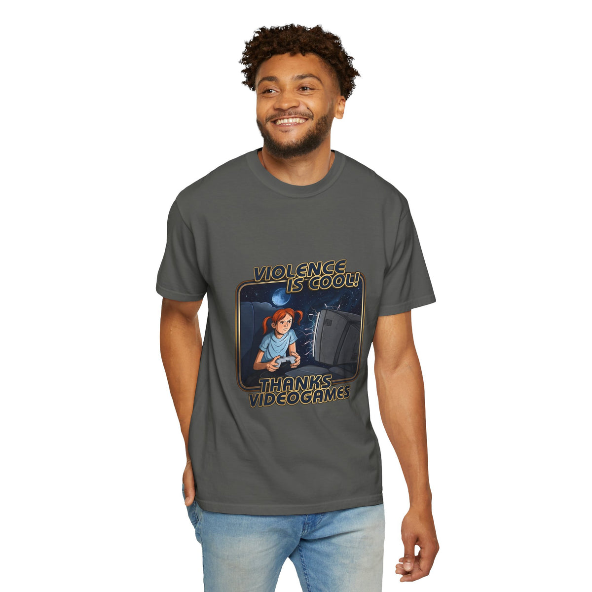 Violence Is Cool Retro Gamer T-Shirt — "Thanks Videogames" Vintage Gaming Tee
