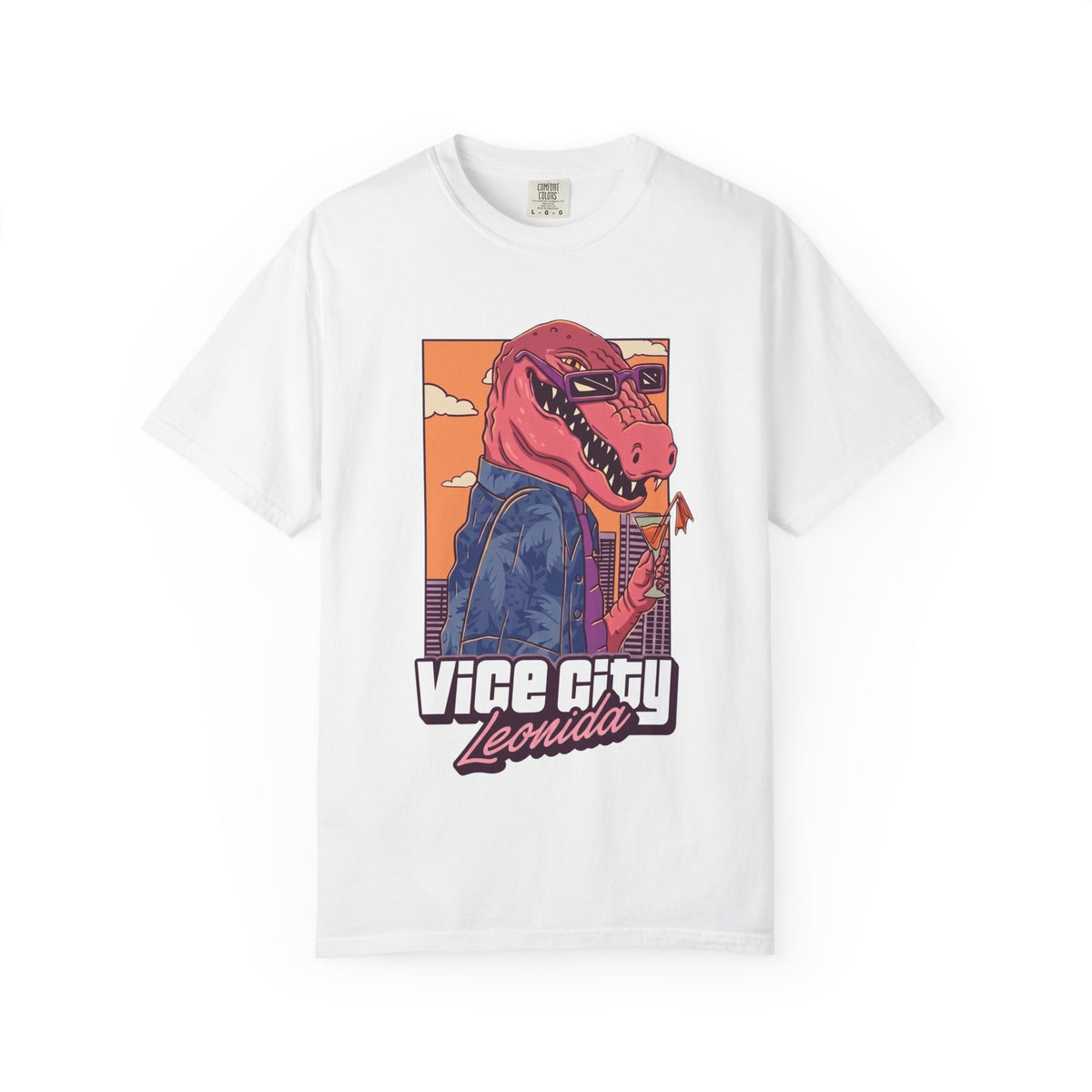 Vice City Leonidas T-shirt | Retro Miami Dino Graphic