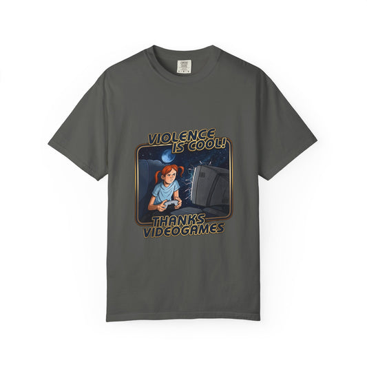 Violence Is Cool Retro Gamer T-Shirt — "Thanks Videogames" Vintage Gaming Tee