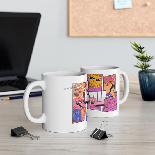 Greeting From Vice City Retro Postcard Ceramic Mug (11oz, 15oz)